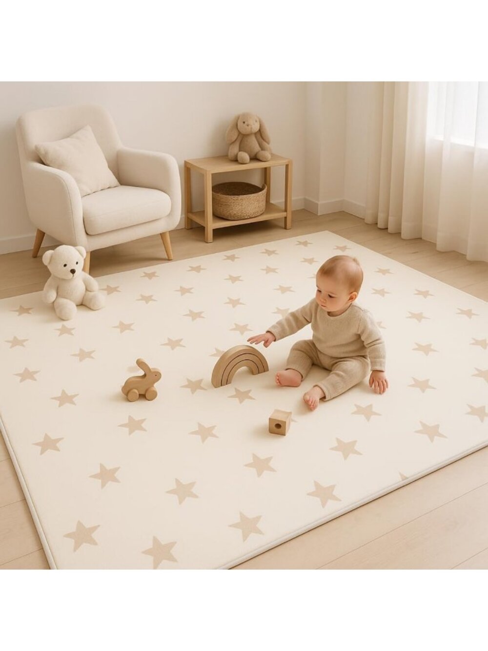 Reversible Baby Floor Mat 79" x 59" - Lightweight, Foldable Play Mat for Easy